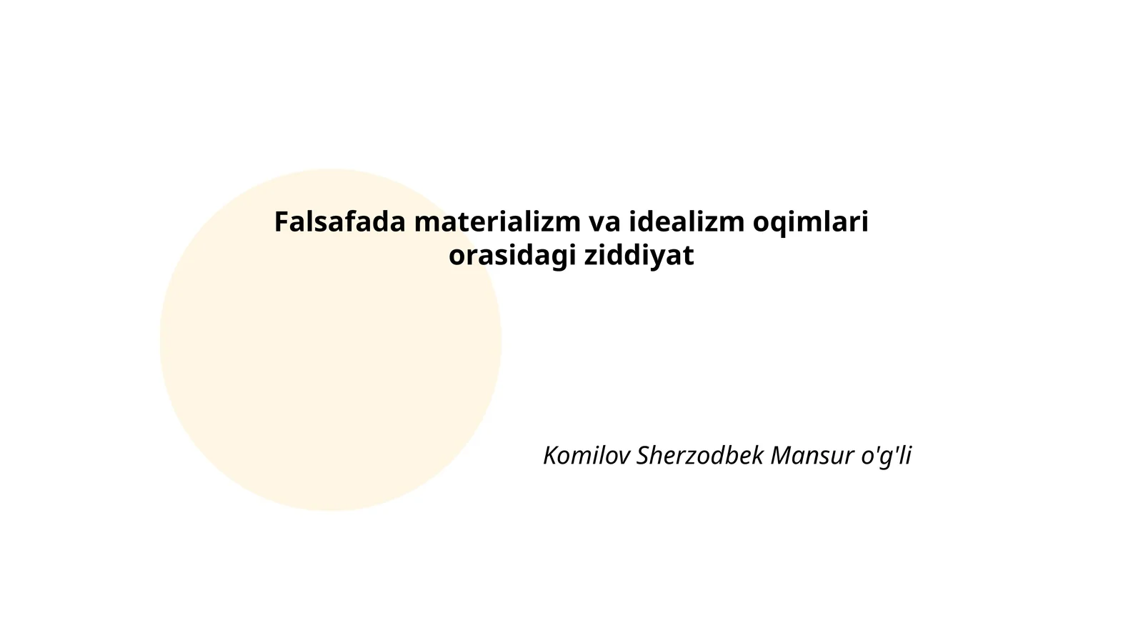Falsafada materializm va idealizm oqimlari orasidagi ziddiyat