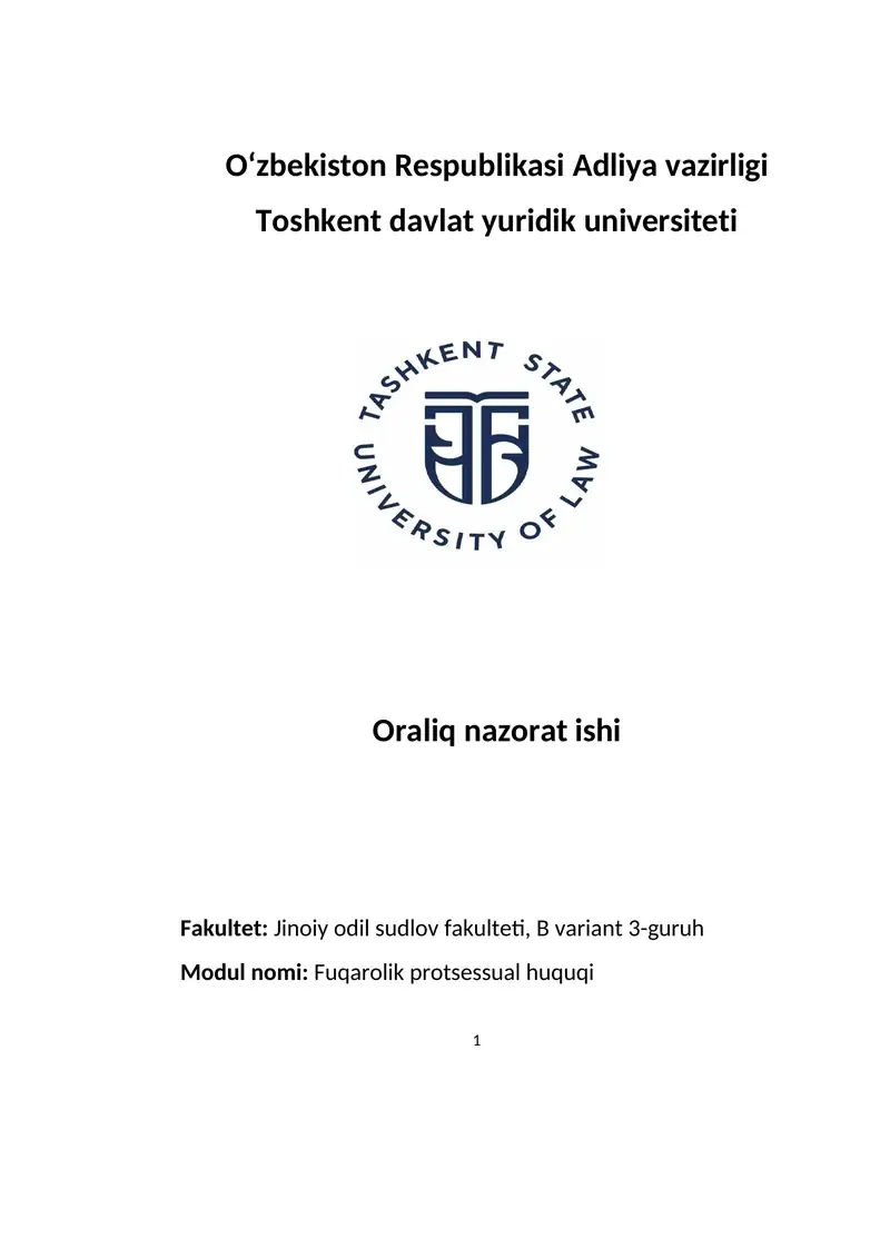 Fuqarolik protsessual huquqi uchun tayyor delo