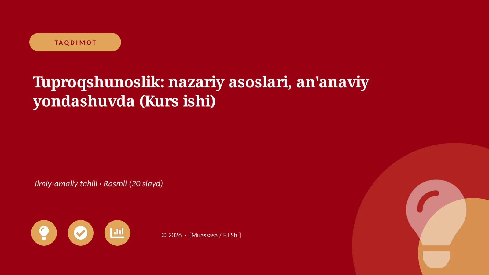 Tuproqshunoslik: nazariy asoslari, an'anaviy yondashuvda
