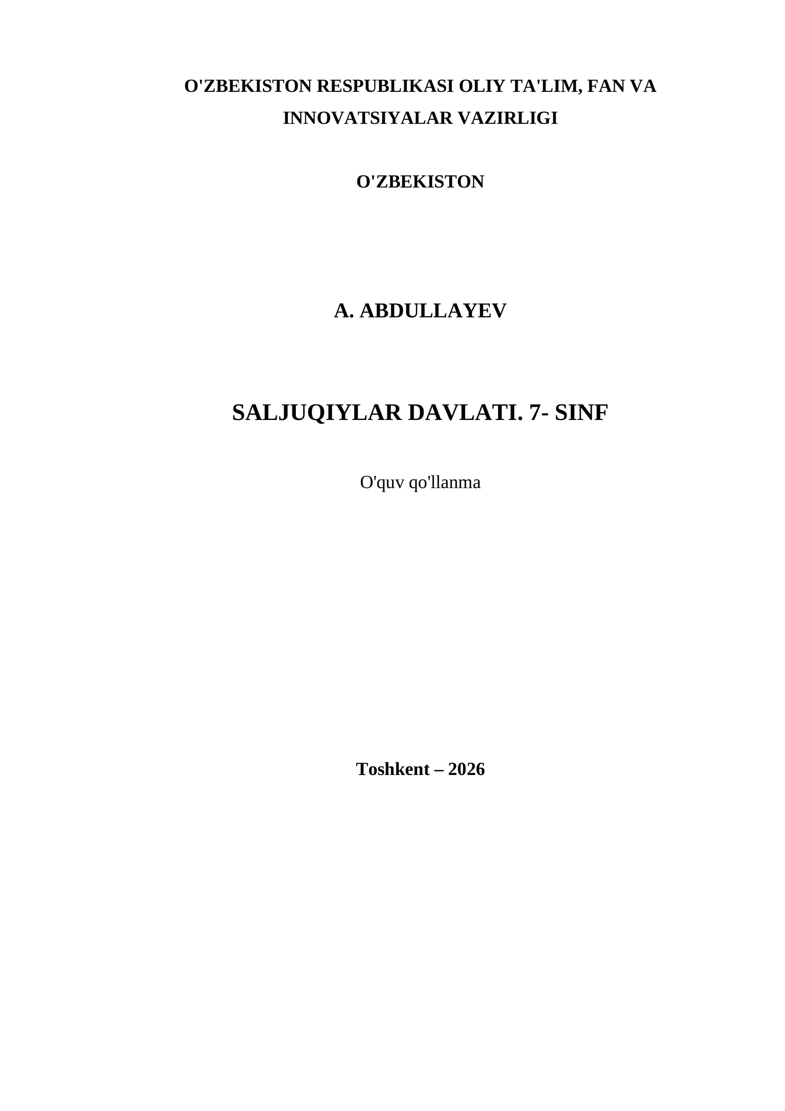 SALJUQIYLAR DAVLATI. 7- SINF