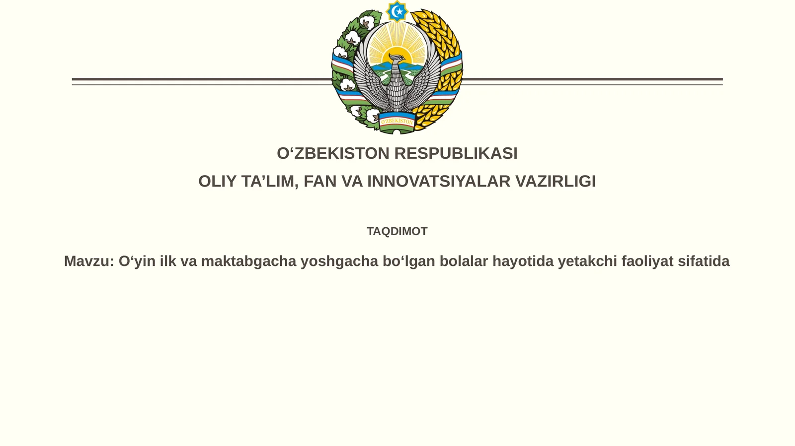 O'yin: Ta'rif, ahamiyat va turlari