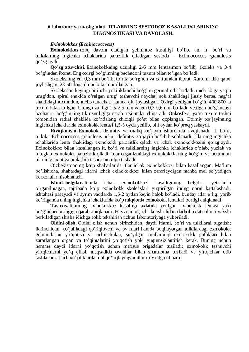 Exinokokkoz (Echinococcosis)