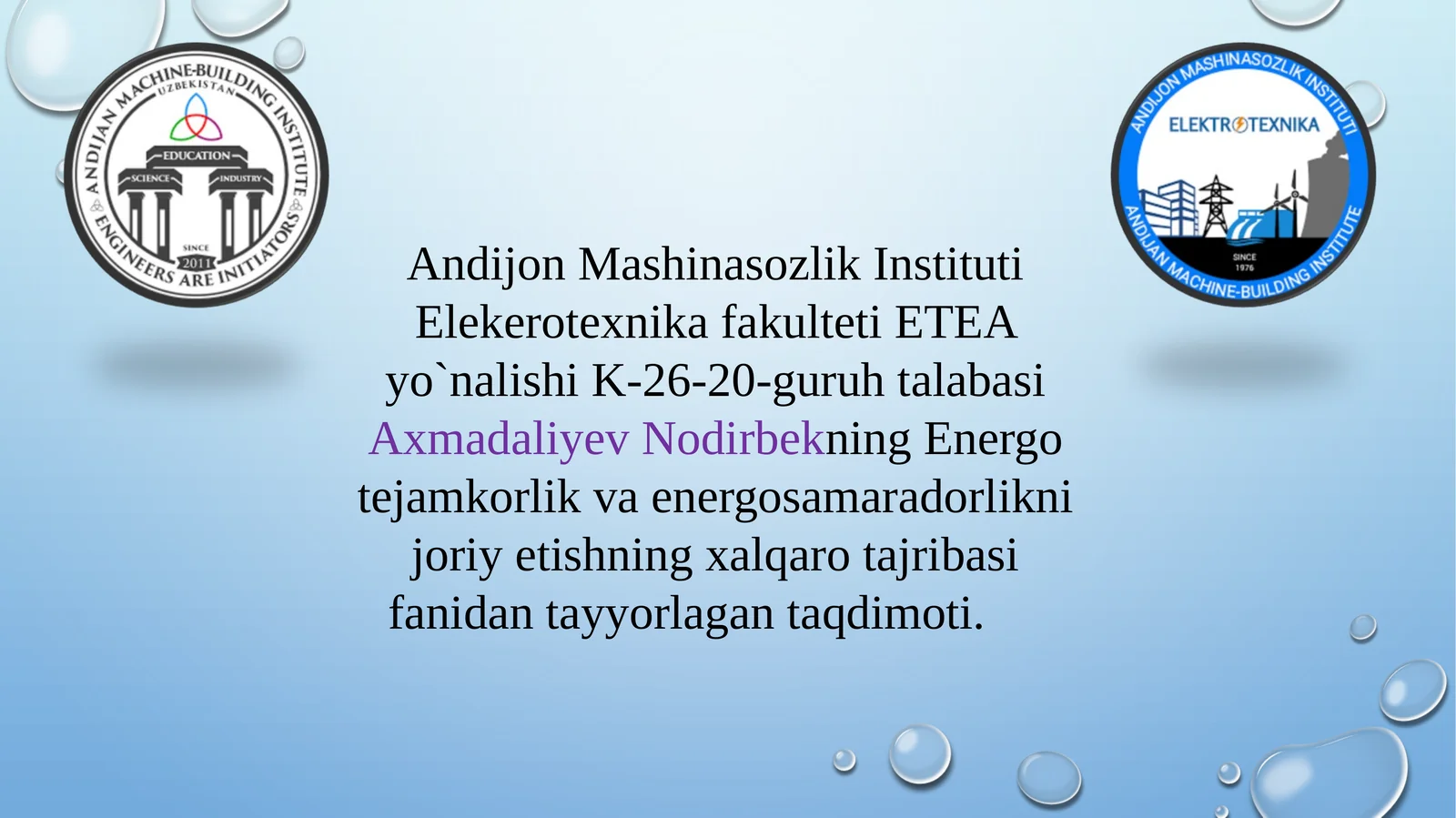 Energotejamkorlik va energosamaradorlikni joriy etishning xalqaro tajribasi