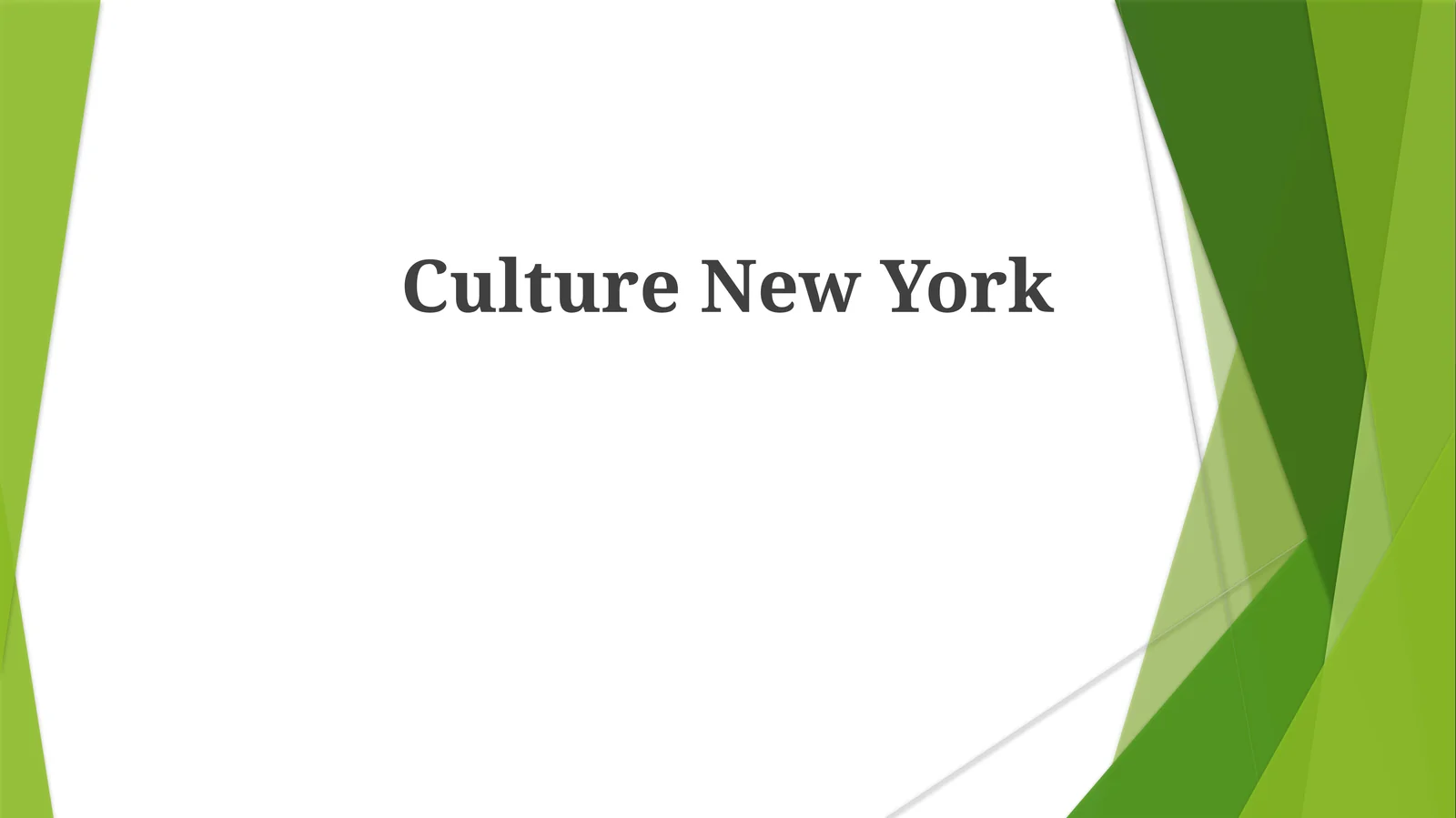 Culture New York