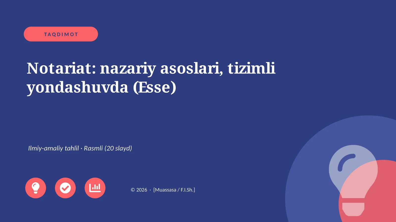 Notariat: nazariy asoslari, tizimli yondashuvda (Esse)