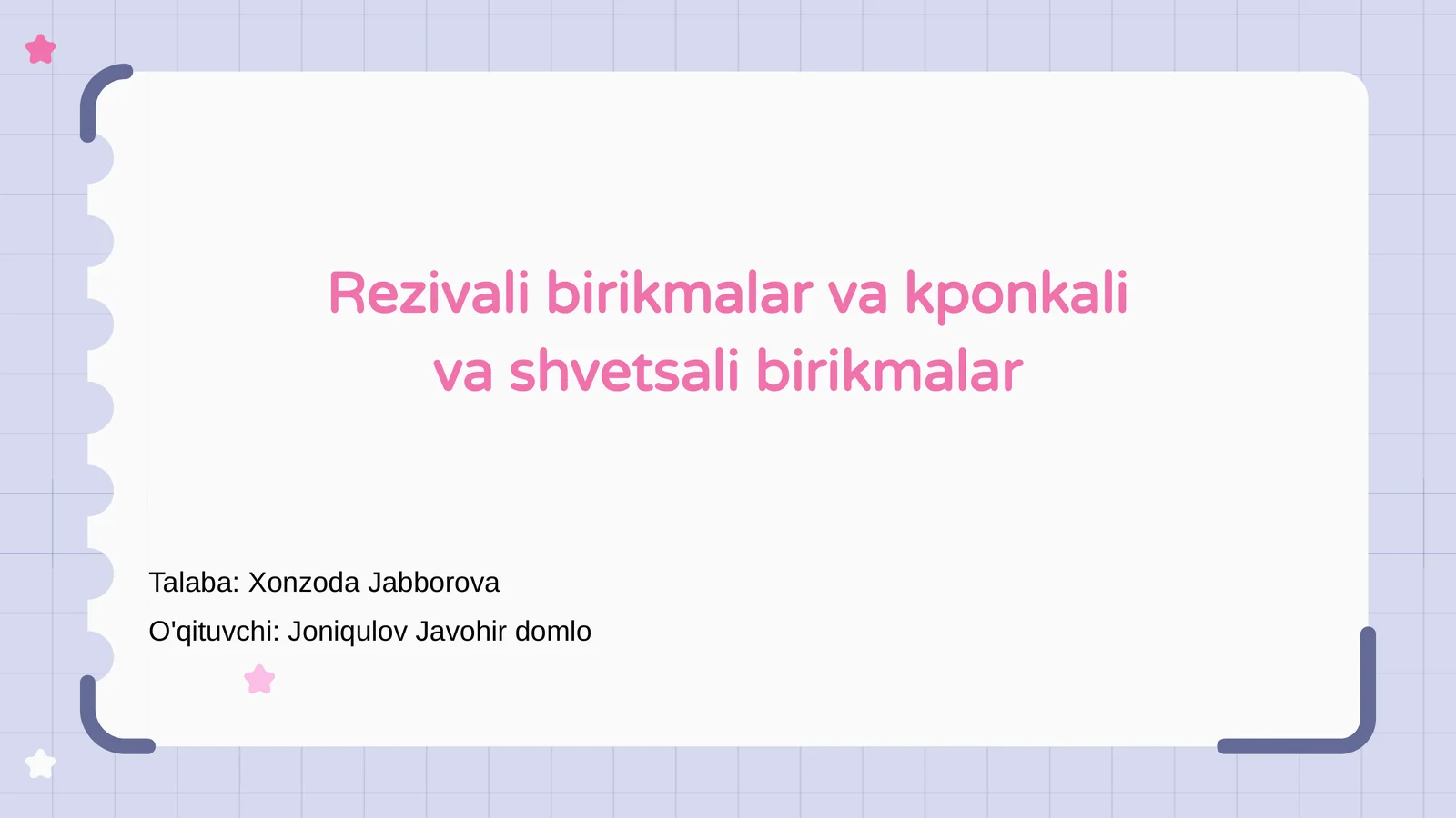 Rezivali birikmalar va kponkali va shvetsali birikmalar