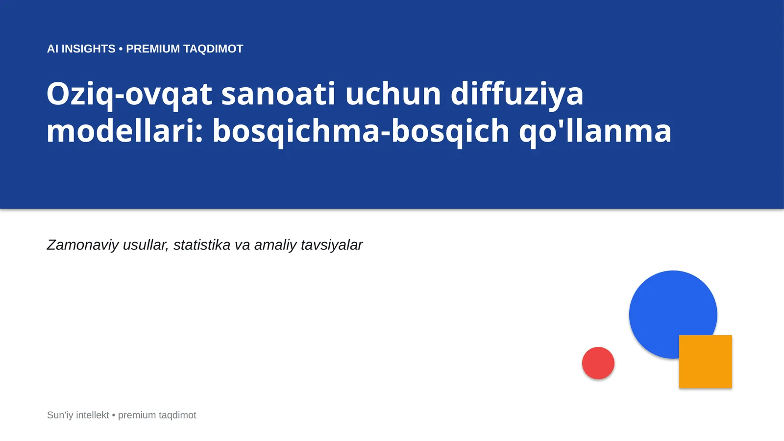 Oziq-ovqat sanoati uchun diffuziya modellari: bosqichma-bosqich qo'llanma