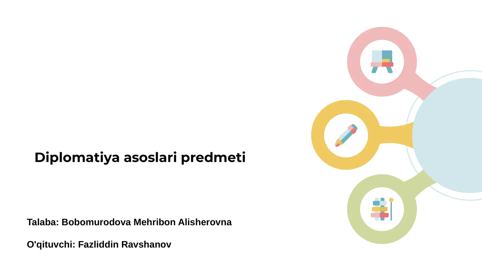 Diplomatiya asoslari predmeti