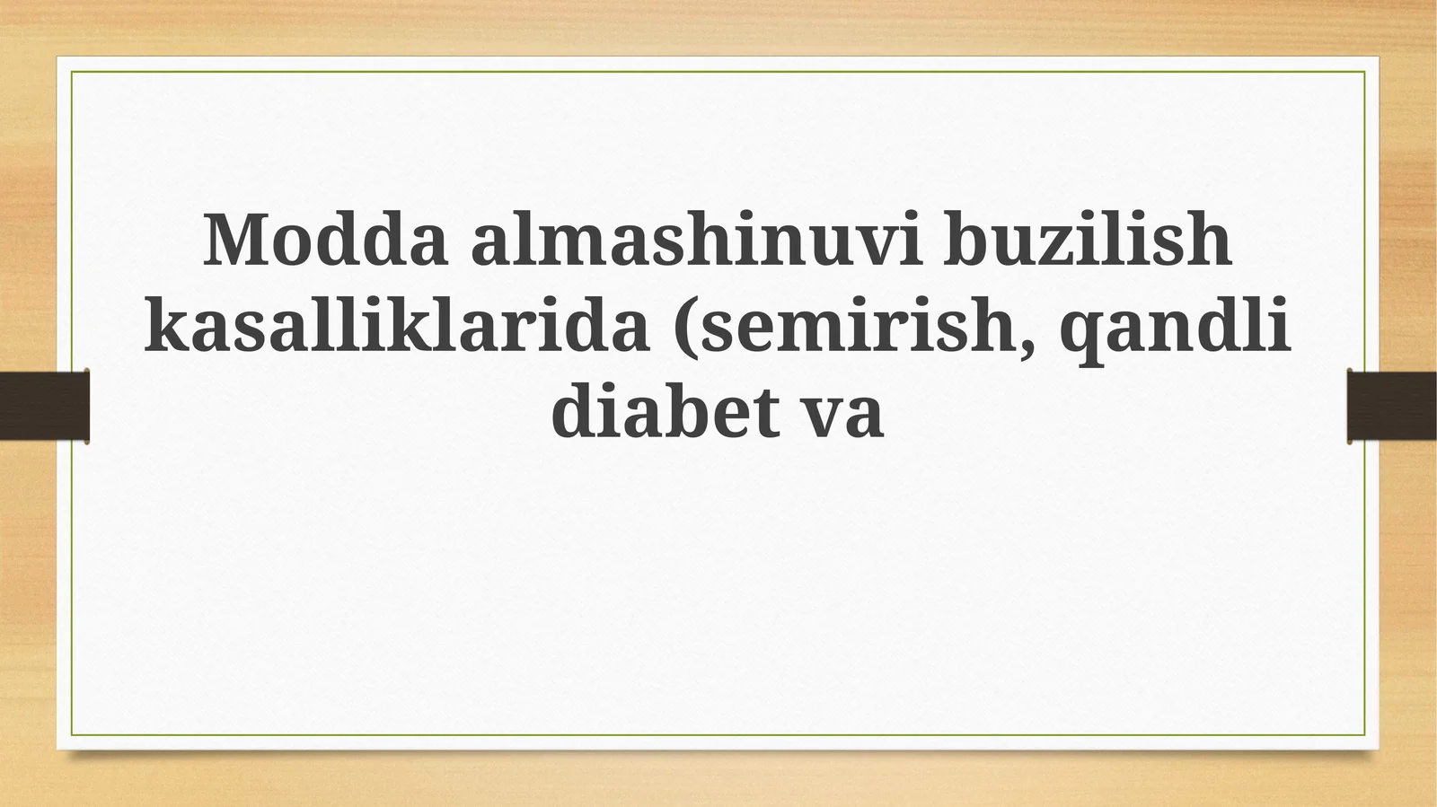 Metabolik buzilishlar