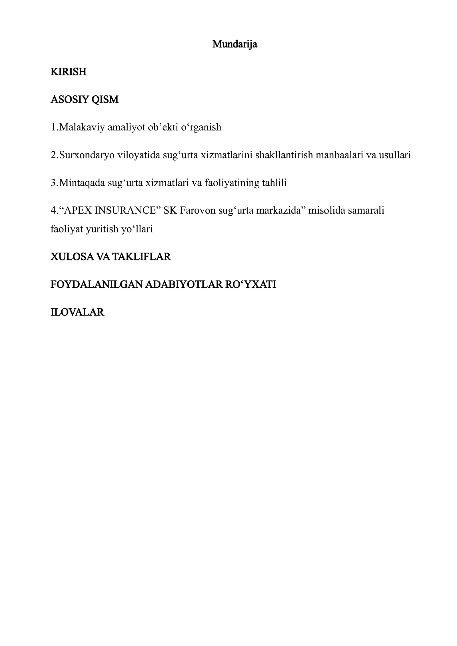 APEX SUGURTA HISOBOTI