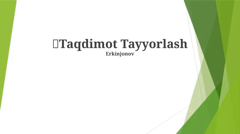 Taqdimot Tayyorlash