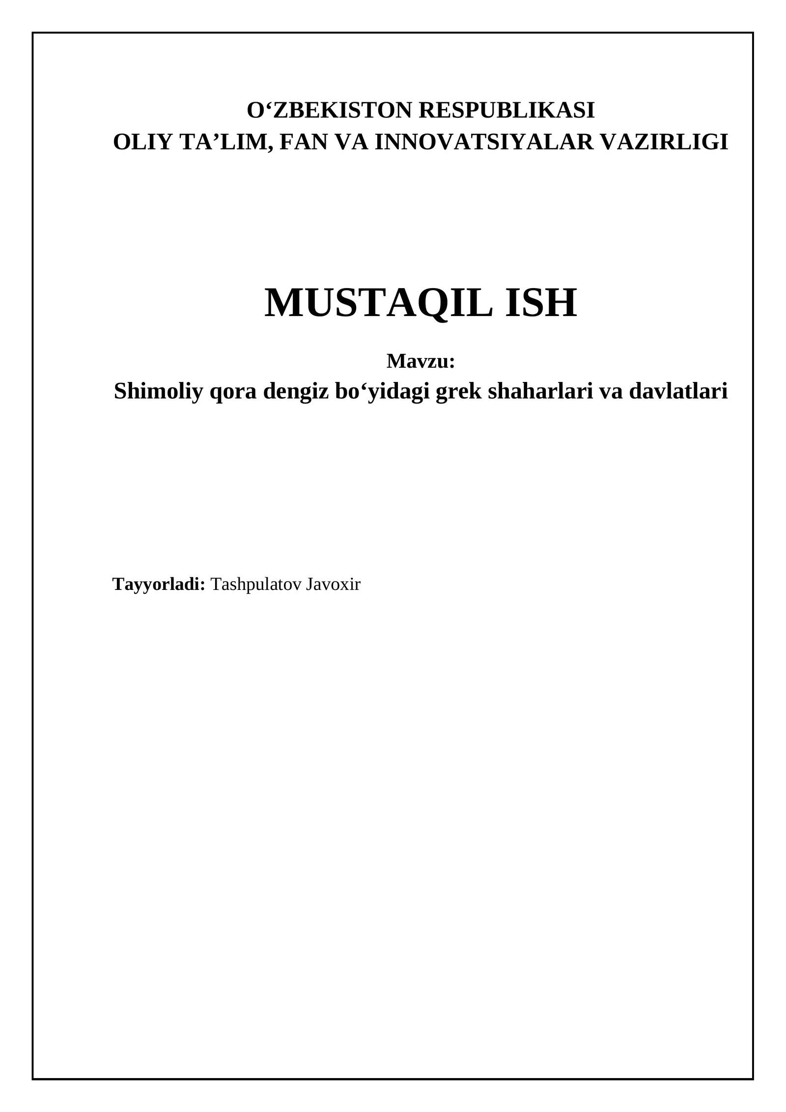 Shimoliy qora dengiz boʻyidagi grek shaharlari va davlatlari