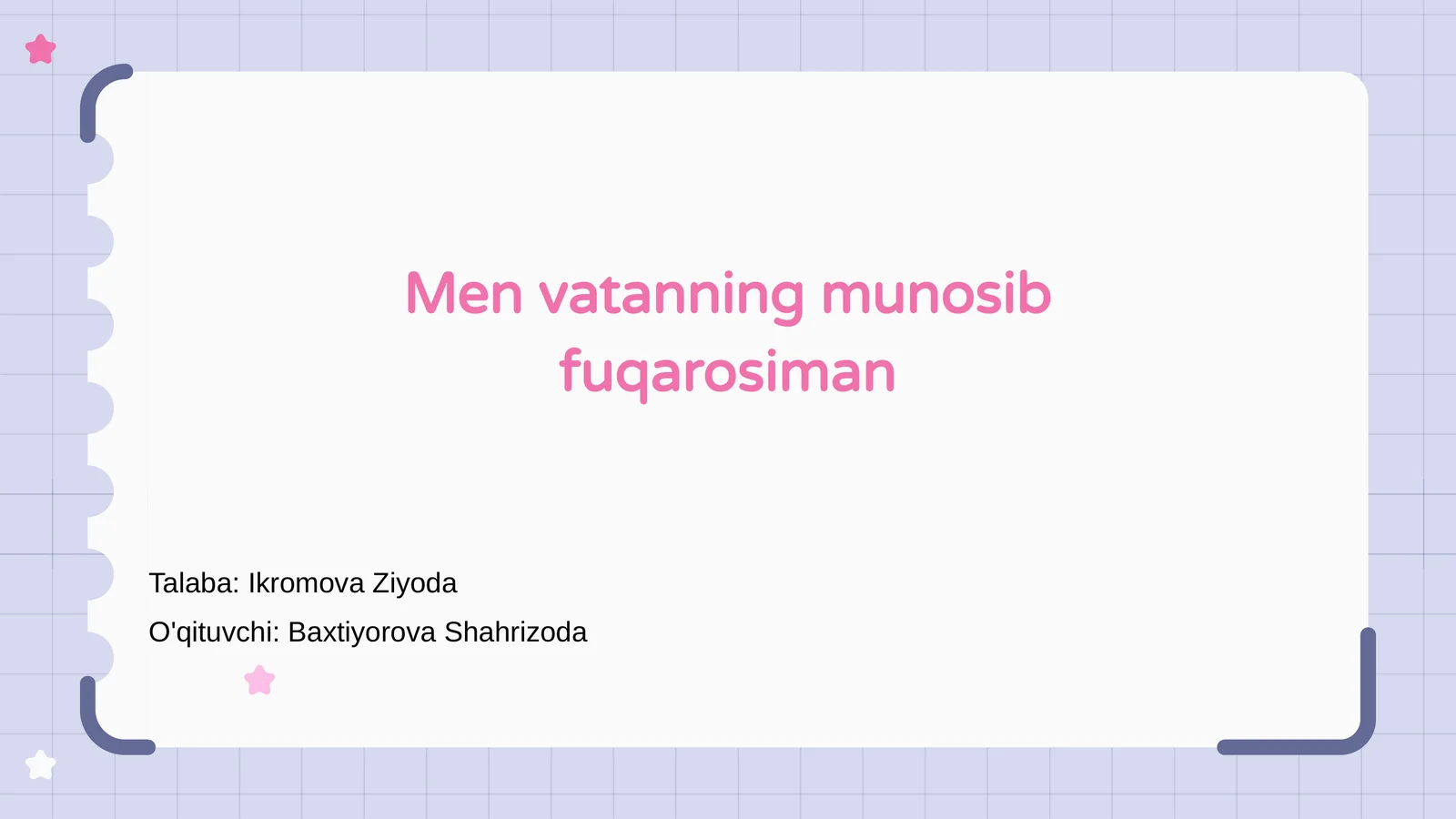 Mening Miboyim Vazifalarim
