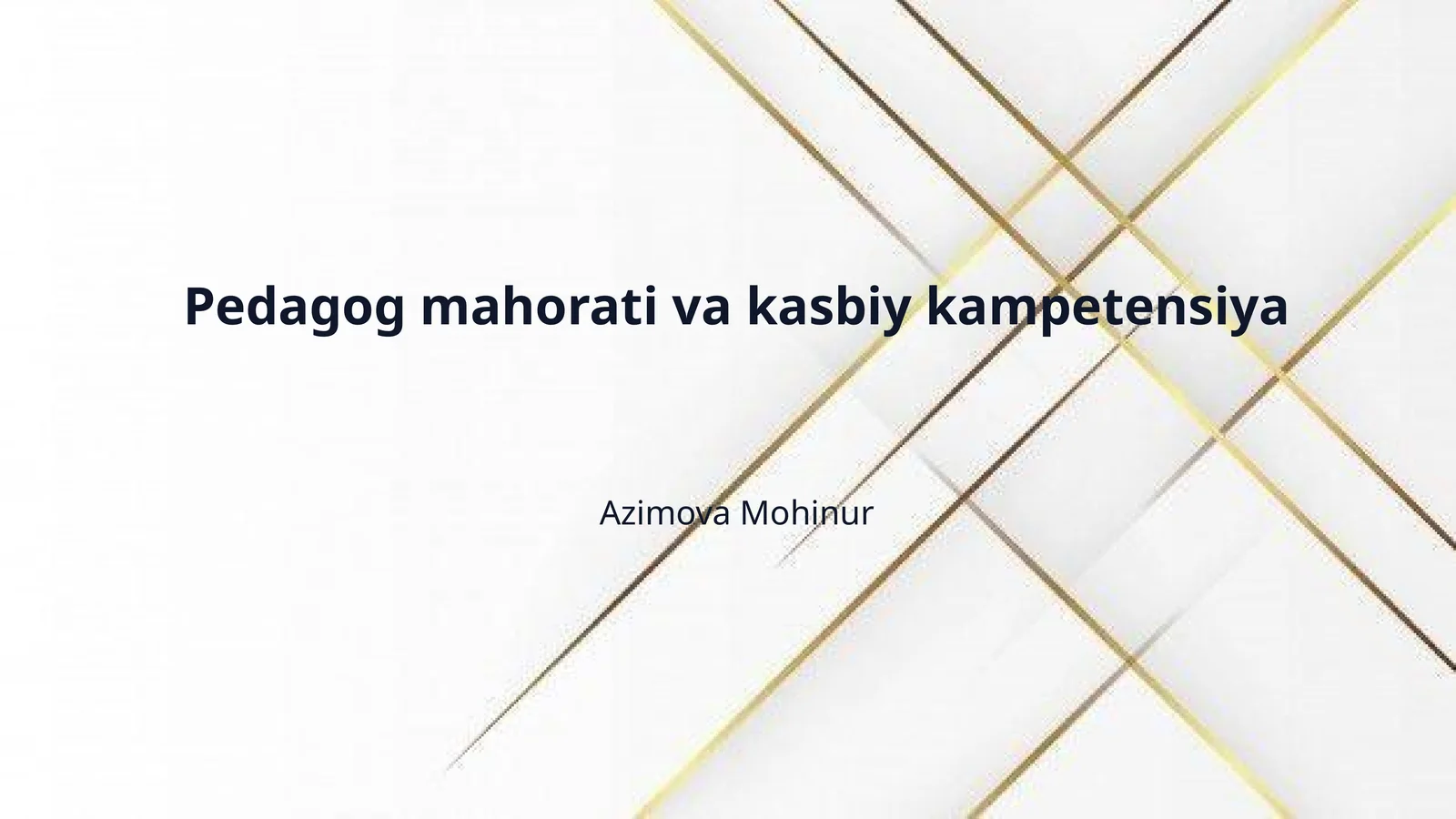 Pedagog mahorati va kasbiy kampetensiya