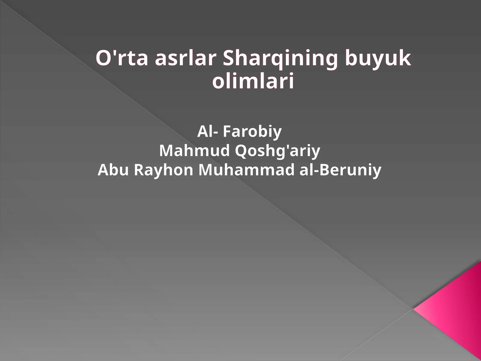 O'rta asrlar Sharqining buyuk olimlari