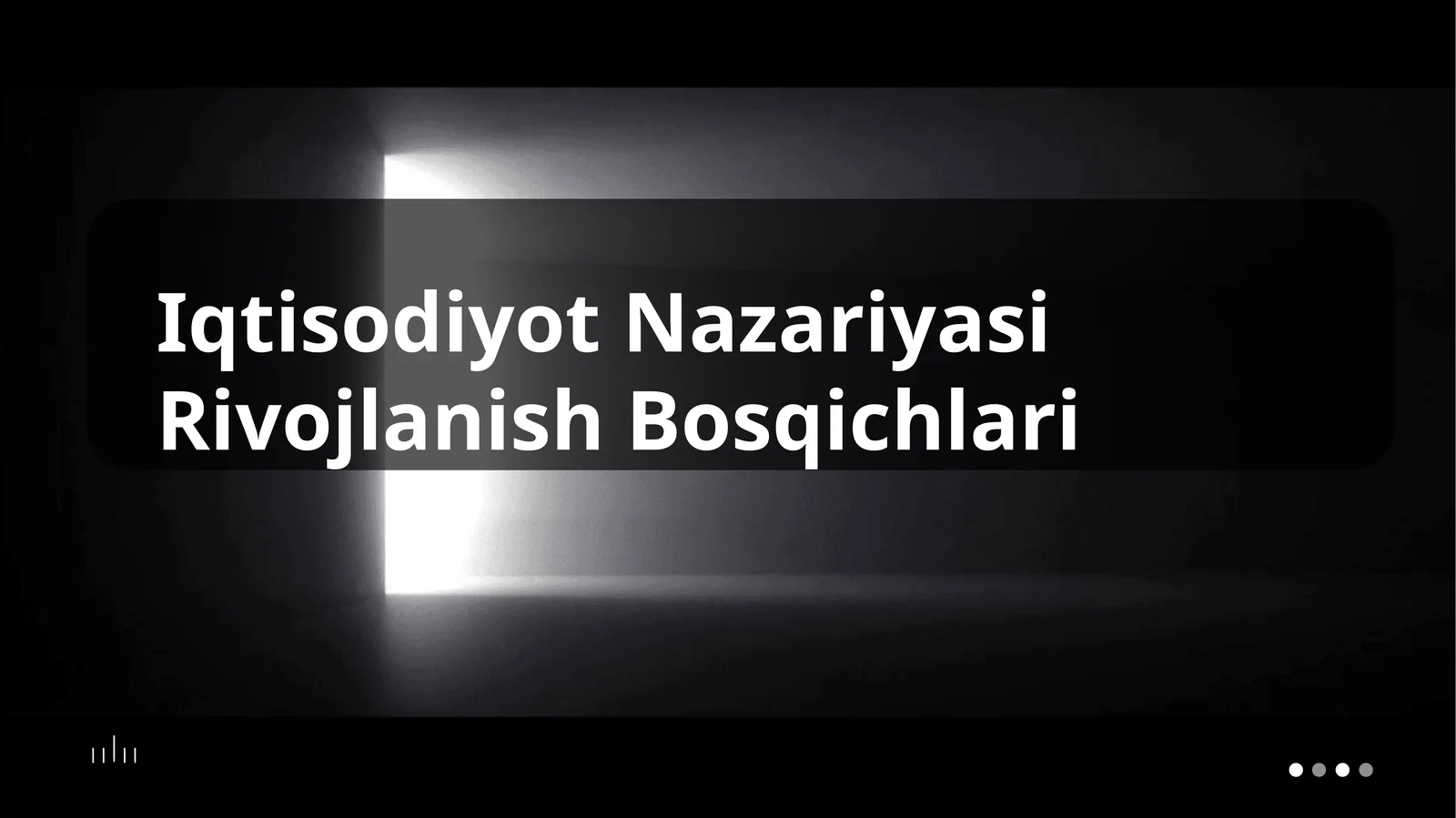 Iqtisodiyot nazaryasini boshqarish asoslari