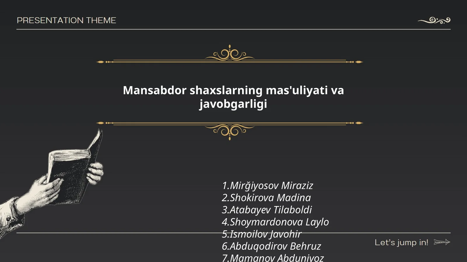 Mansabdor shaxslarning mas'uliyati va javobgarligi