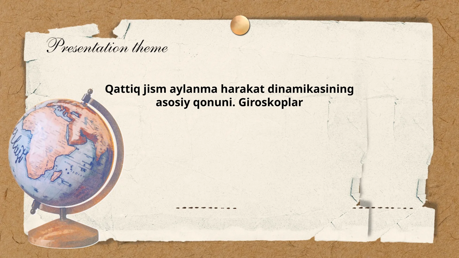 Qattiq jism aylanma harakat dinamikasining asosiy qonuni. Giroskoplar