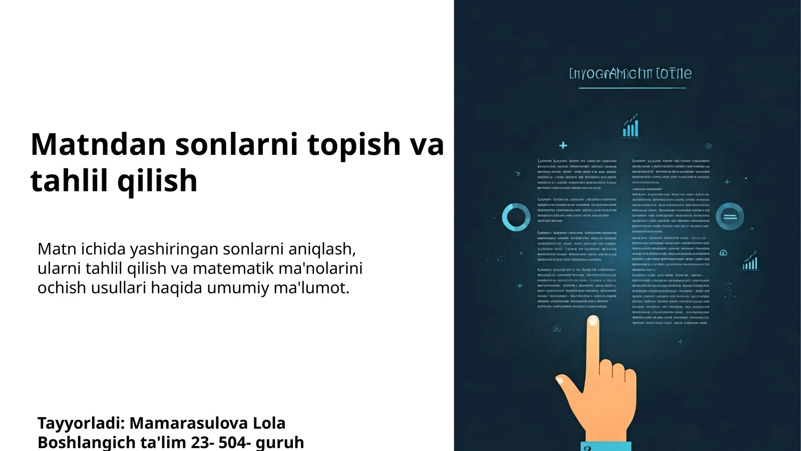 Matndan sonlarni topish va tahlil qilish
