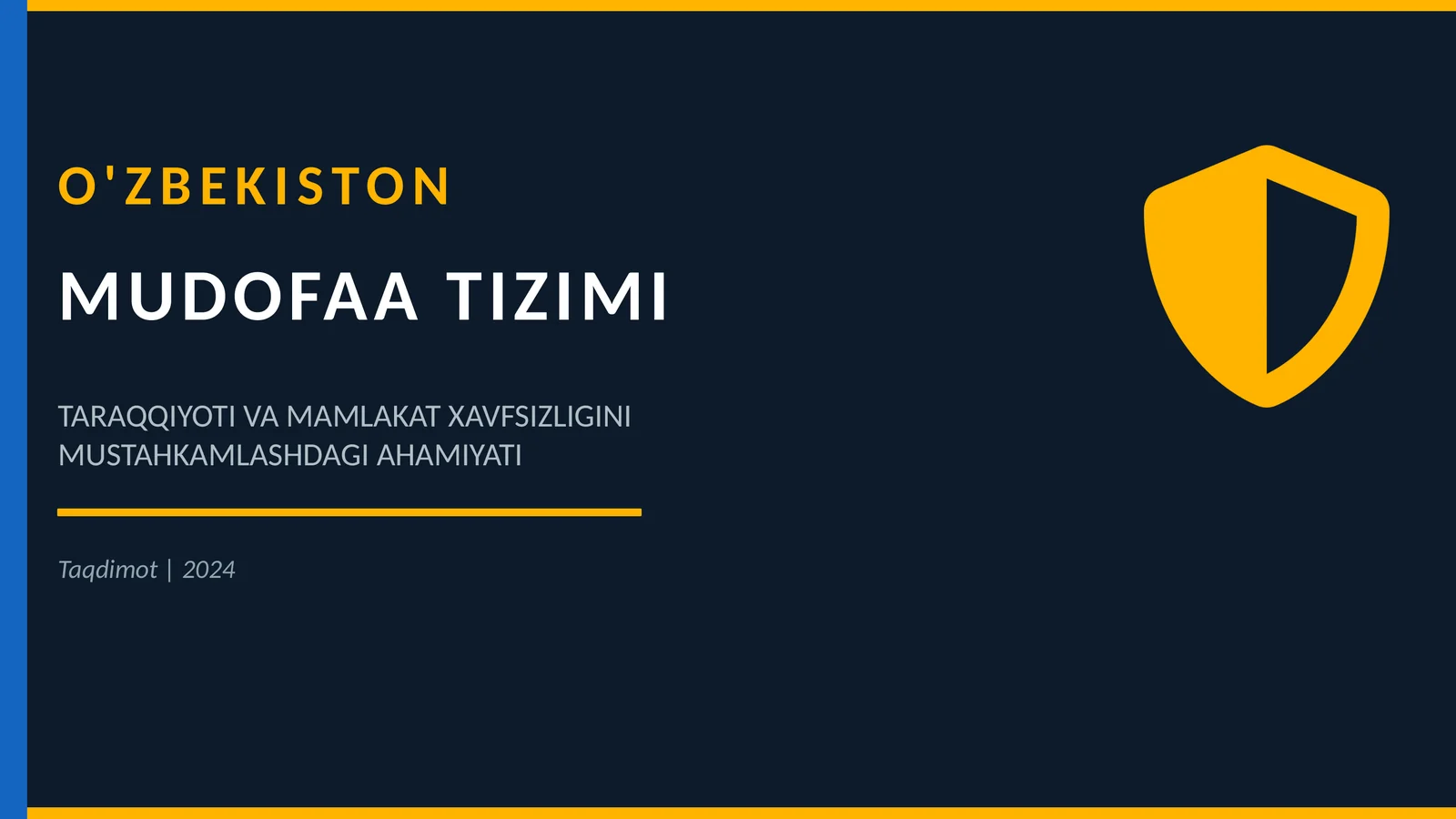 O'ZBEKISTON MUDOFAA TIZIMI TARAQQIYOTI VA MAMLAKAT XAVFSIZLIGINI MUSTAHKAMLASHDAGI AHAMIYATI