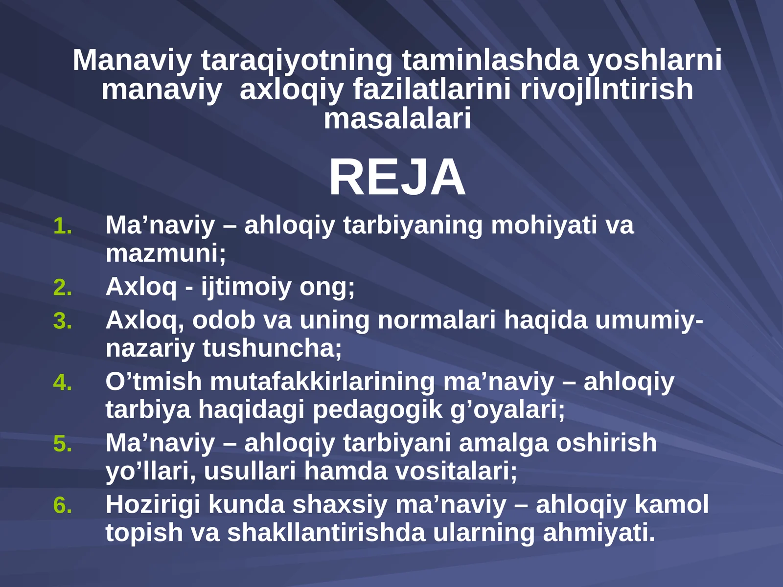 Manaviy-axloqiy tarbiya