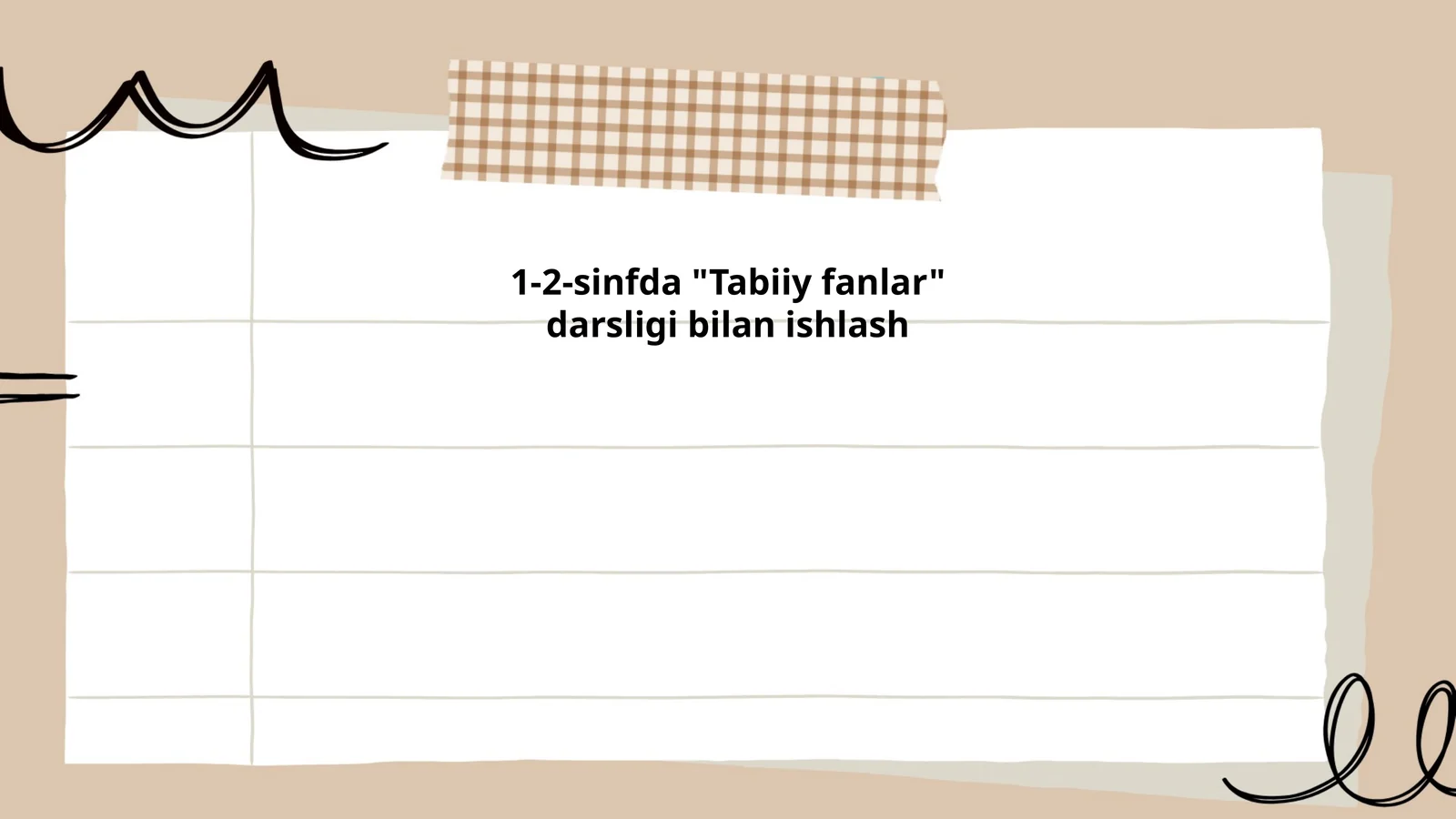 1-2-sinfda "Tabiiy fanlar" darsligi bilan ishlash