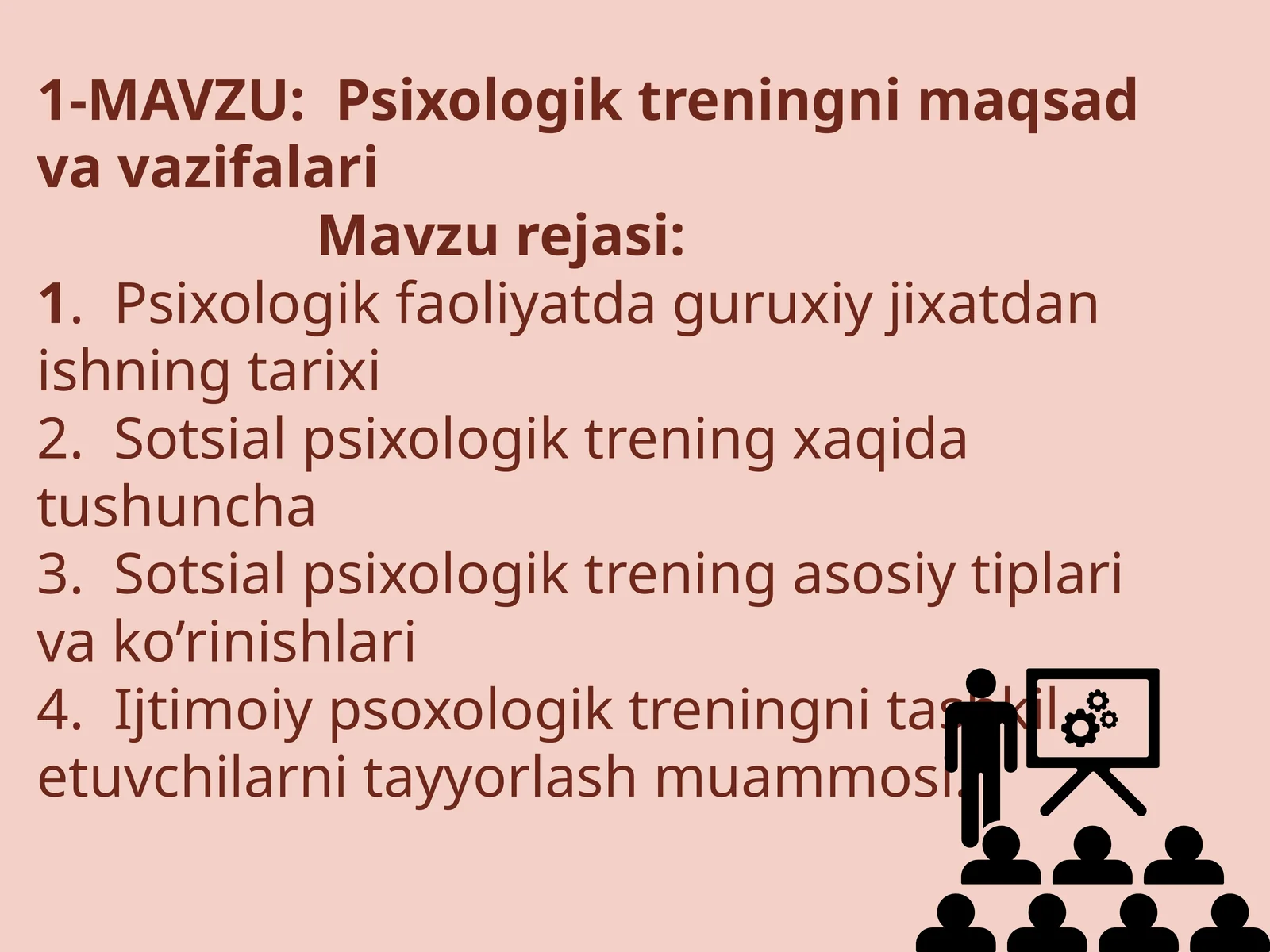 Psixologik treningni maqsad va vazifalari