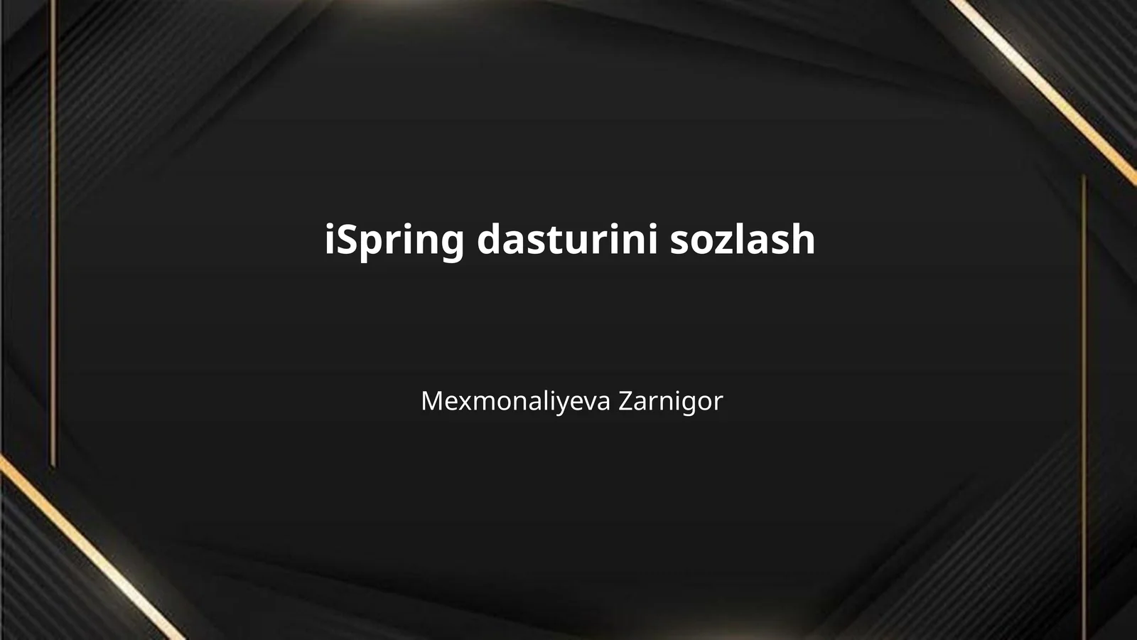 iSpring dasturini sozlash