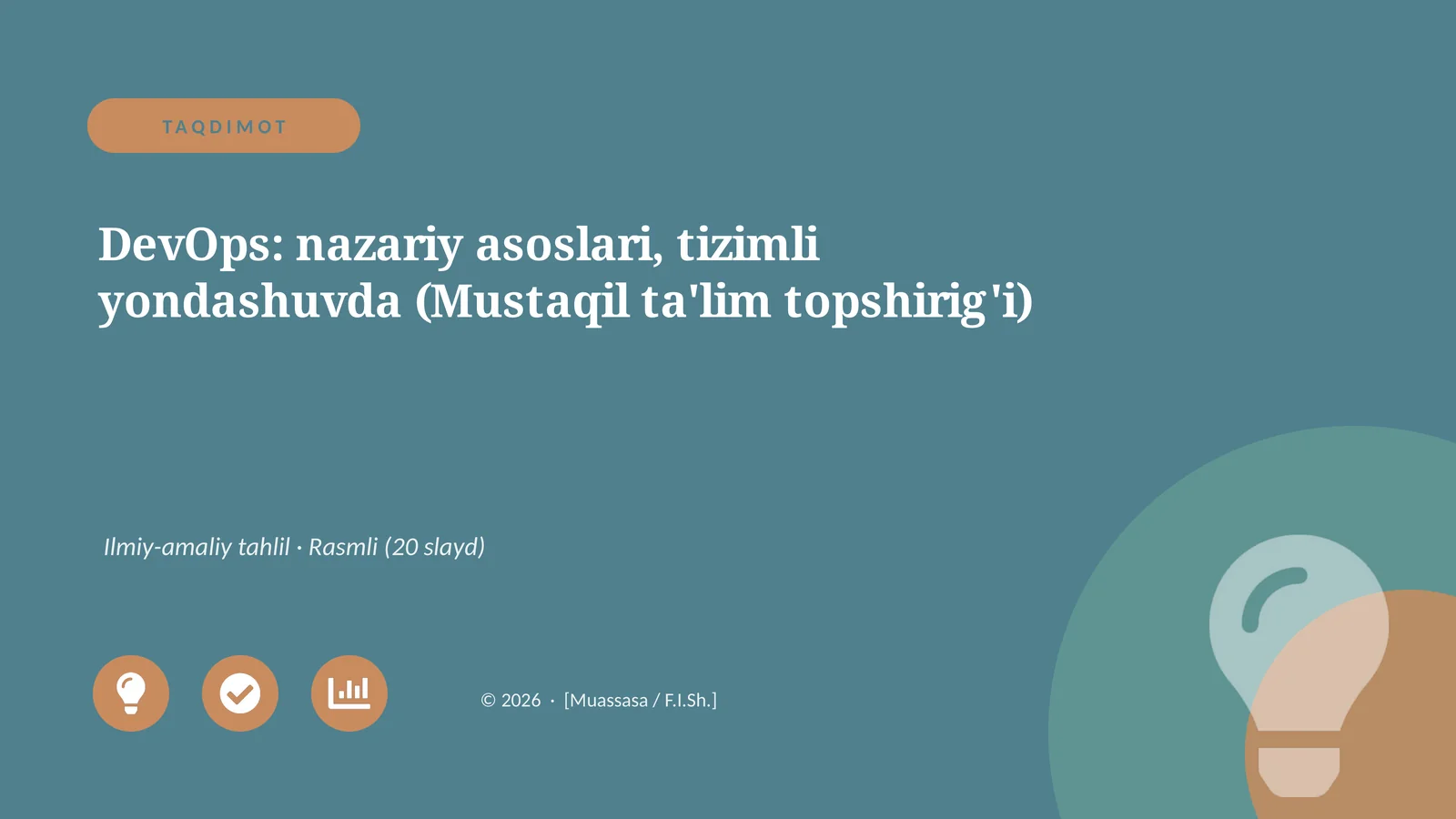 DevOps: nazariy asoslari, tizimli yondashuvda (Mustaqil ta'lim topshirig'i)
