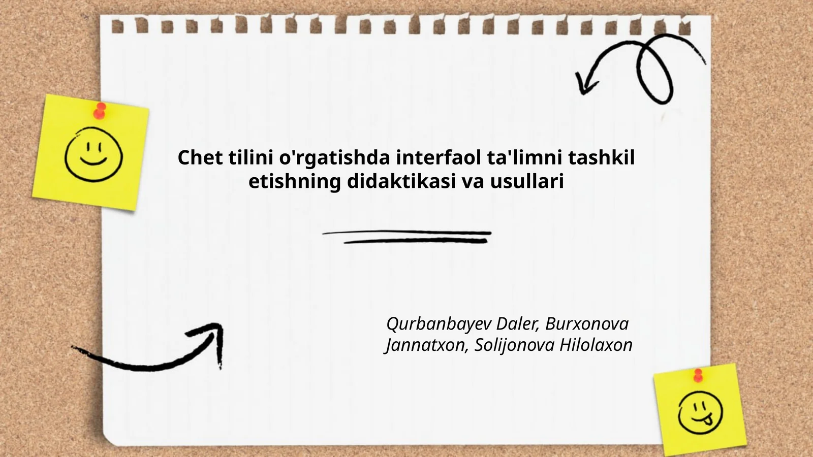 Chet tilini o'rgatishda interfaol ta'limni tashkil etishning didaktikasi va usullari