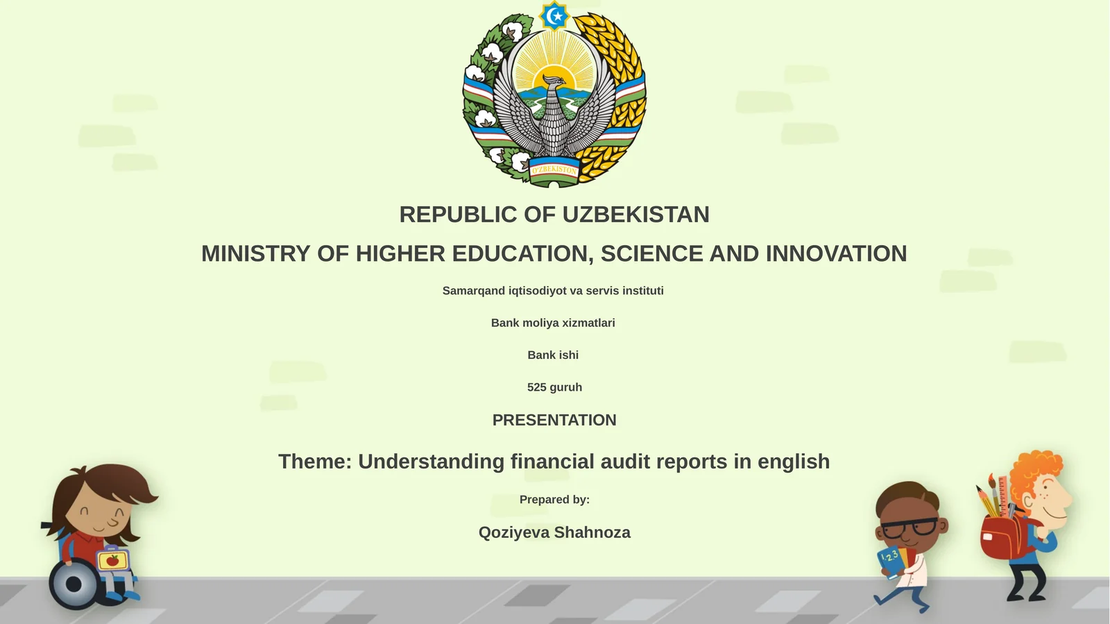 Understanding financial audit reports in english