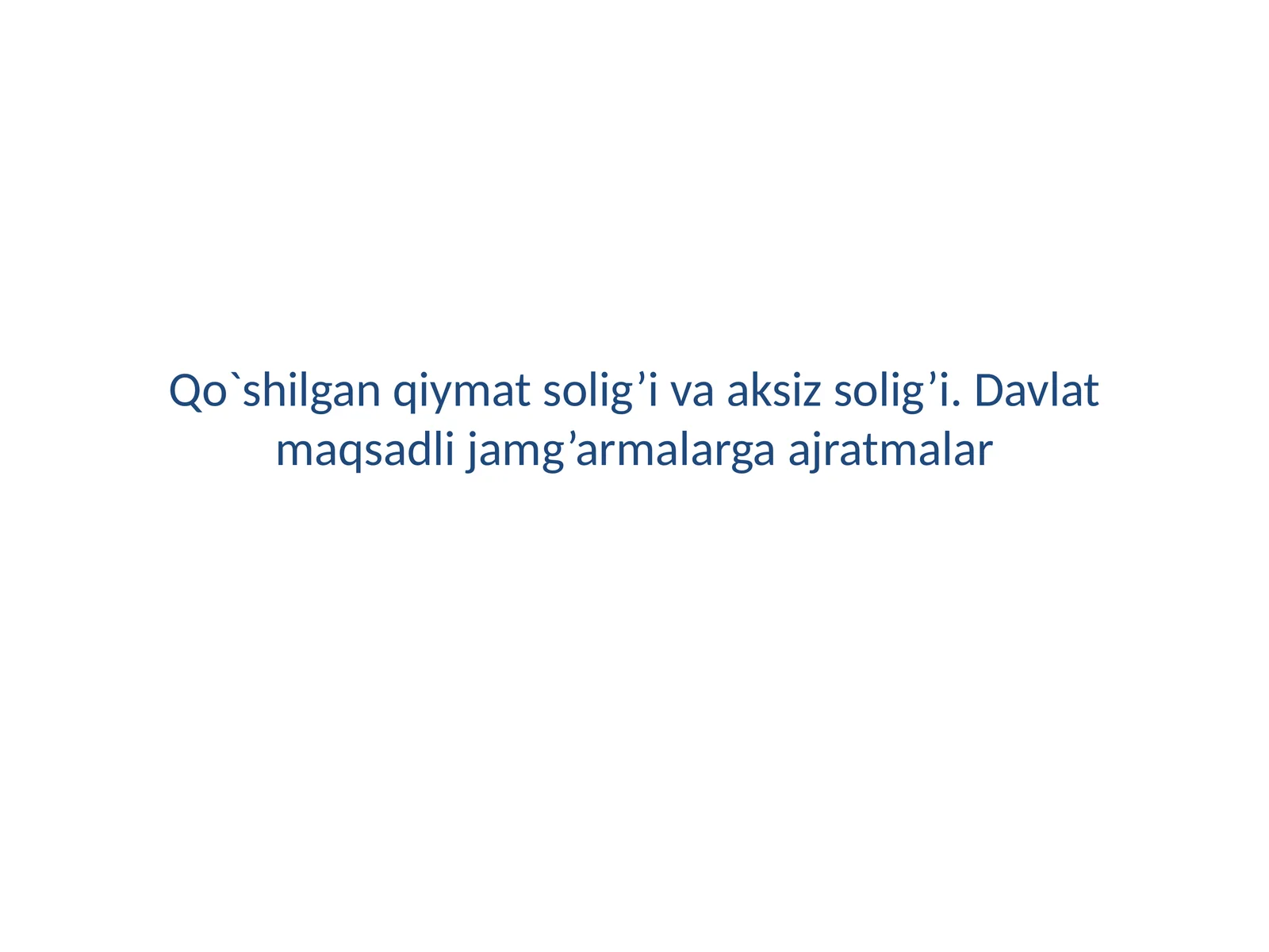 Davlat soliq xizmati to'g'risida