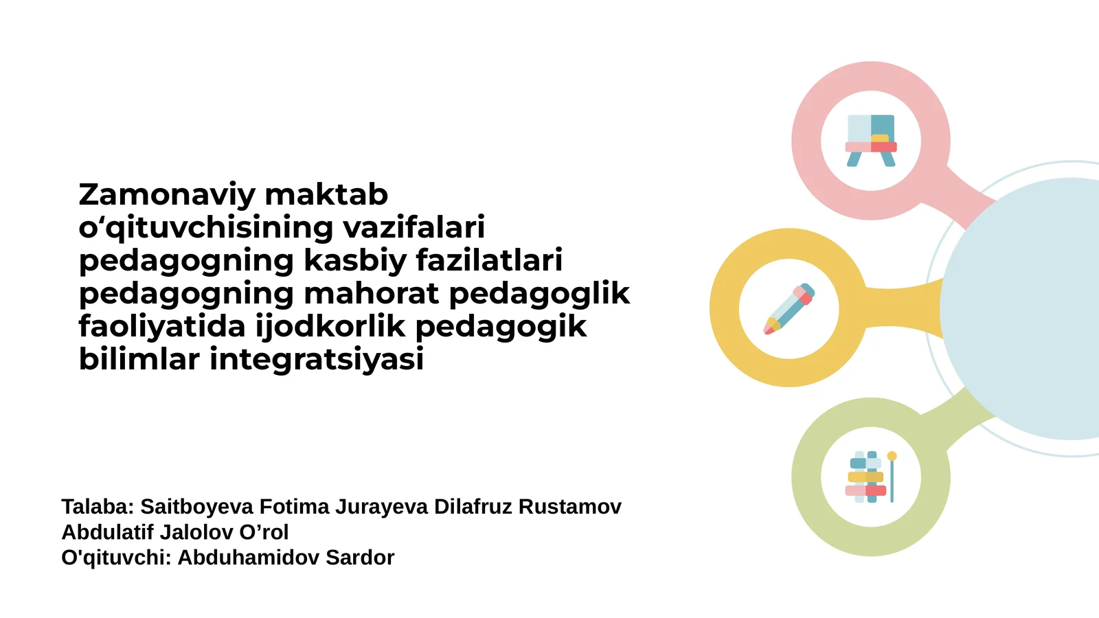 Zamonaviy maktab oʻqituvchisining vazifalari