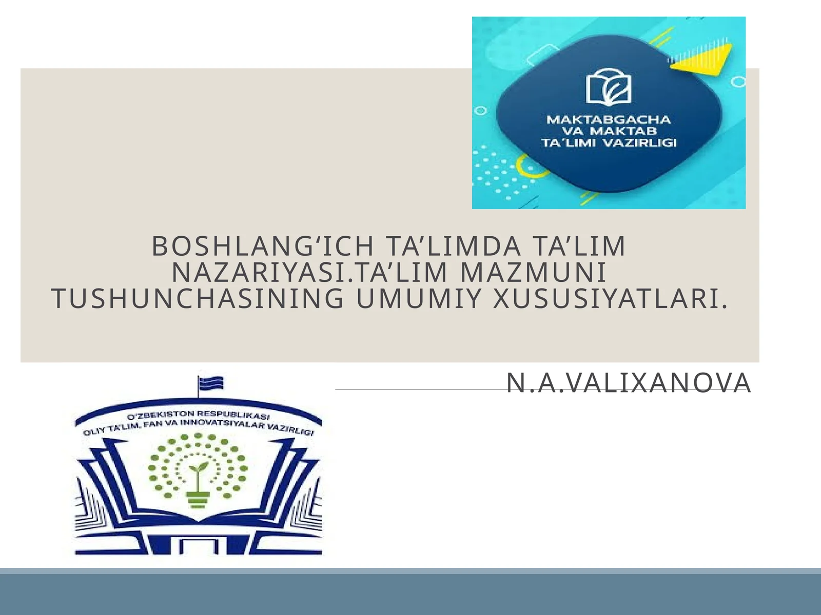 Boshlangʻich ta’limda ta’lim nazariyasi