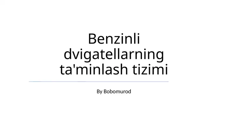 Yoqilg'i Yetkazib Berish Tizimi