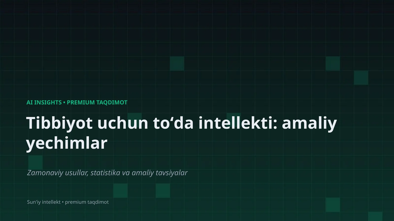 Tibbiyot uchun toʻda intellekti: amaliy yechimlar
