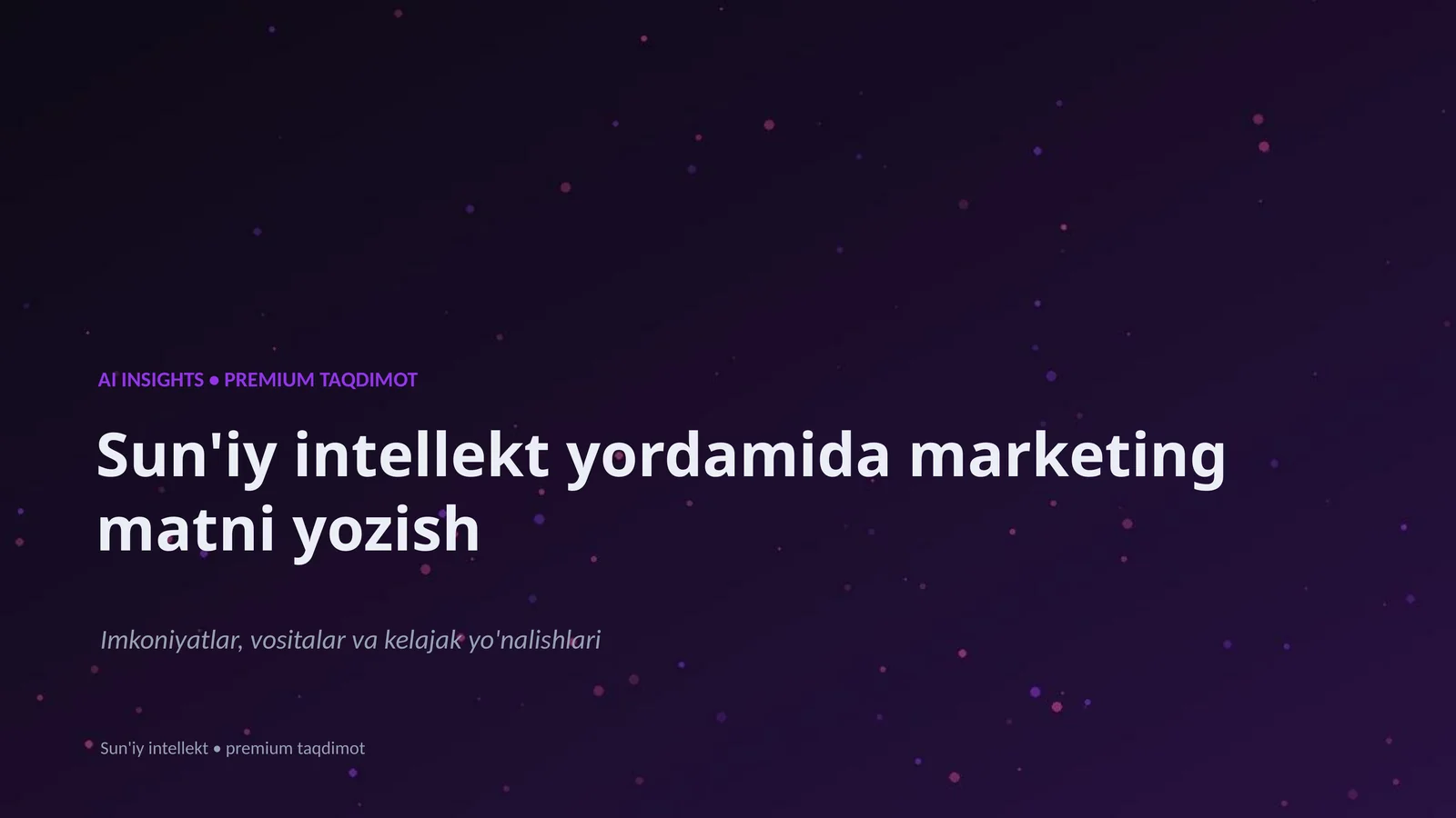 Sun'iy intellekt yordamida marketing matni yozish