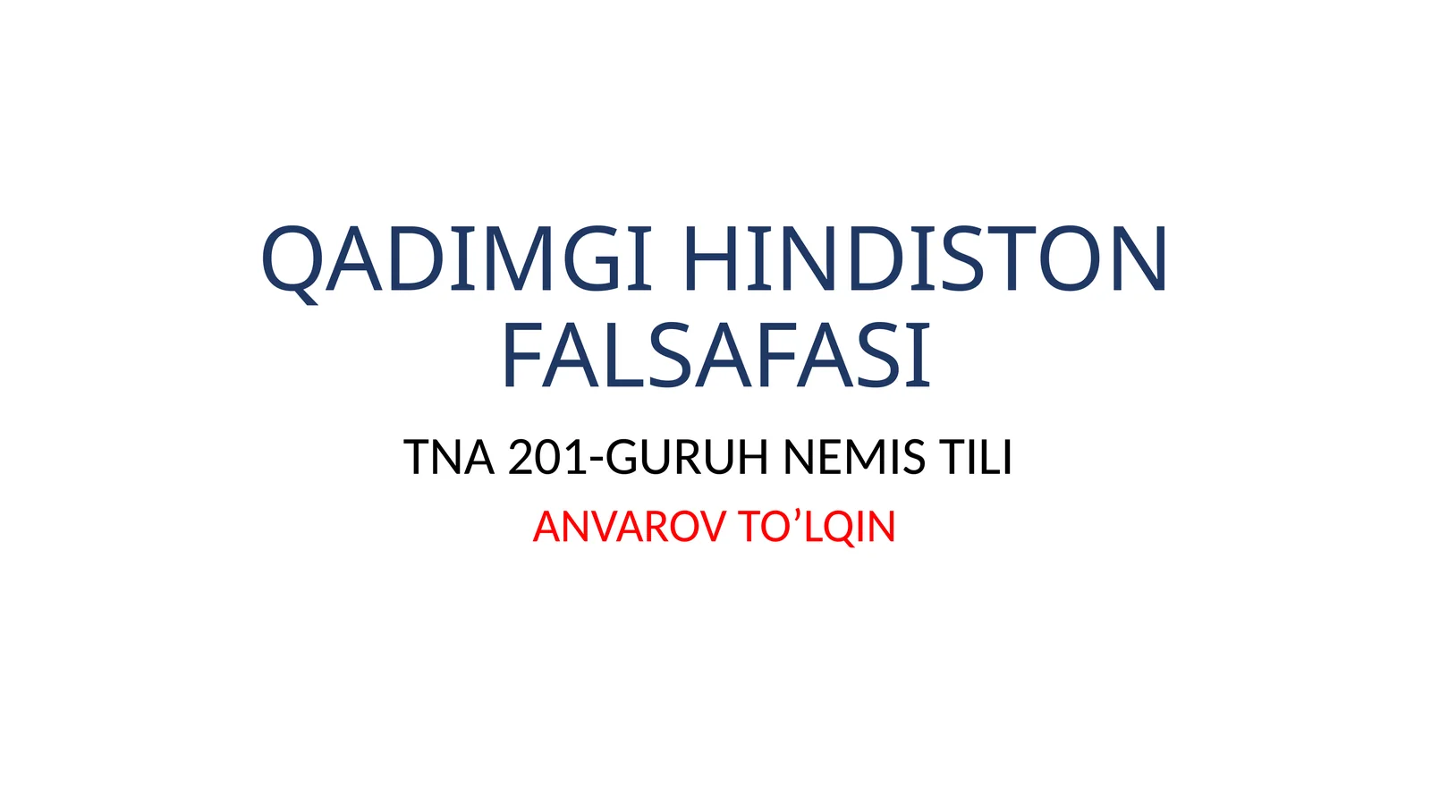 QADIMGI HINDISTON FALSAFASI