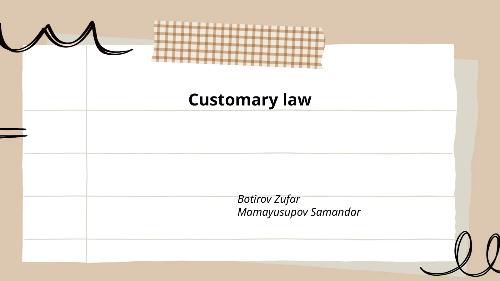 Customary Law