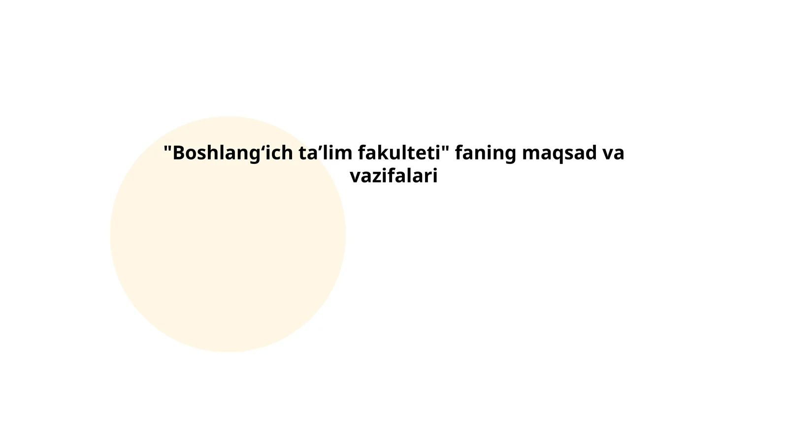 Boshlangʻich taʼlim fakulteti