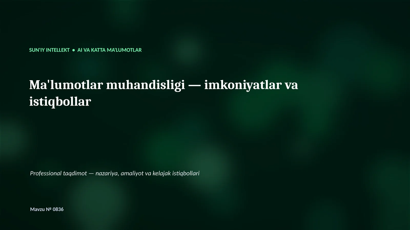 Professional taqdimot — nazariya, amaliyot va kelajak istiqbollari