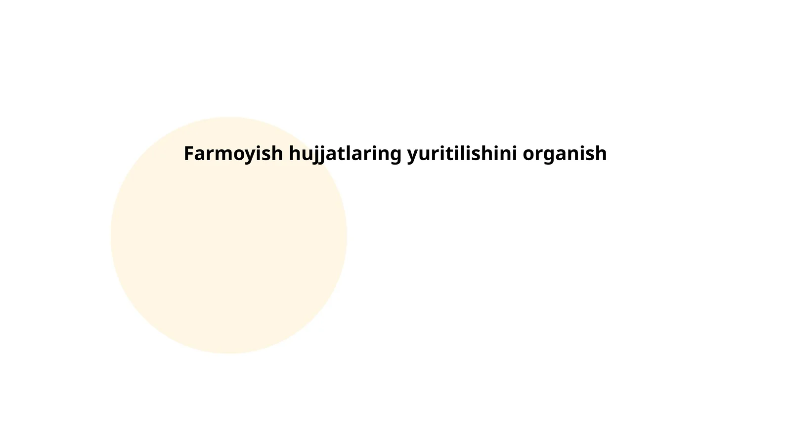 Farmoyish hujjatlaring yuritilishini organish