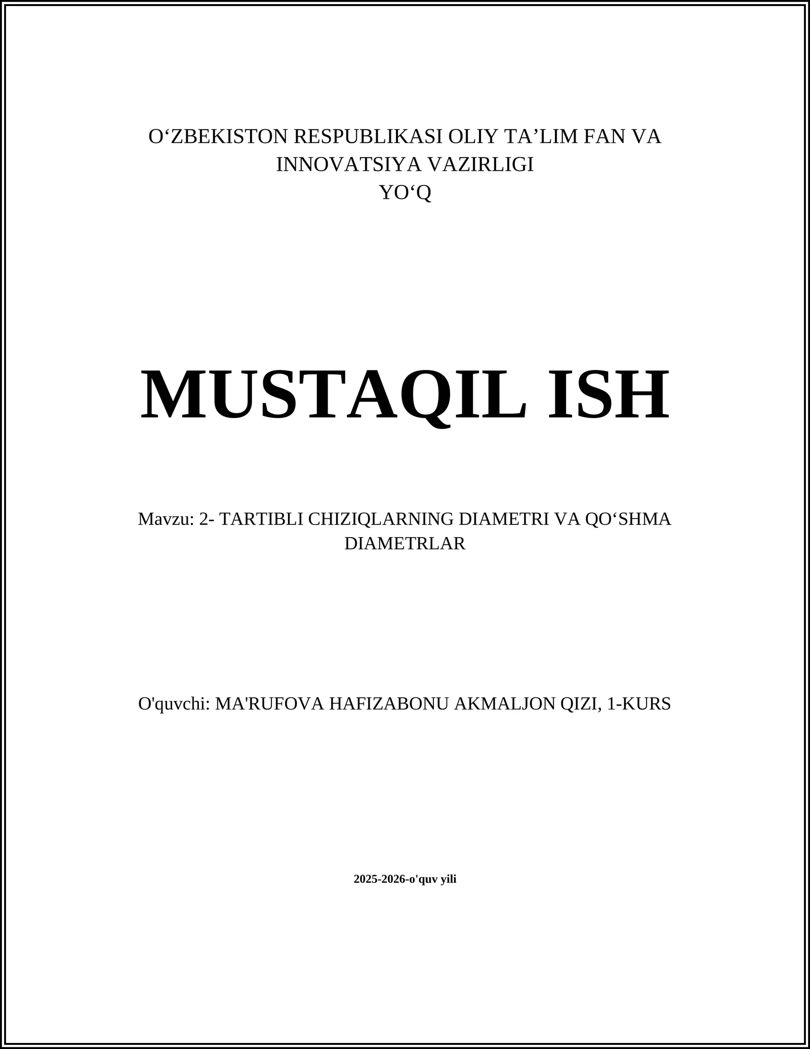 Tartibli chiziq va masofa tushunchasi