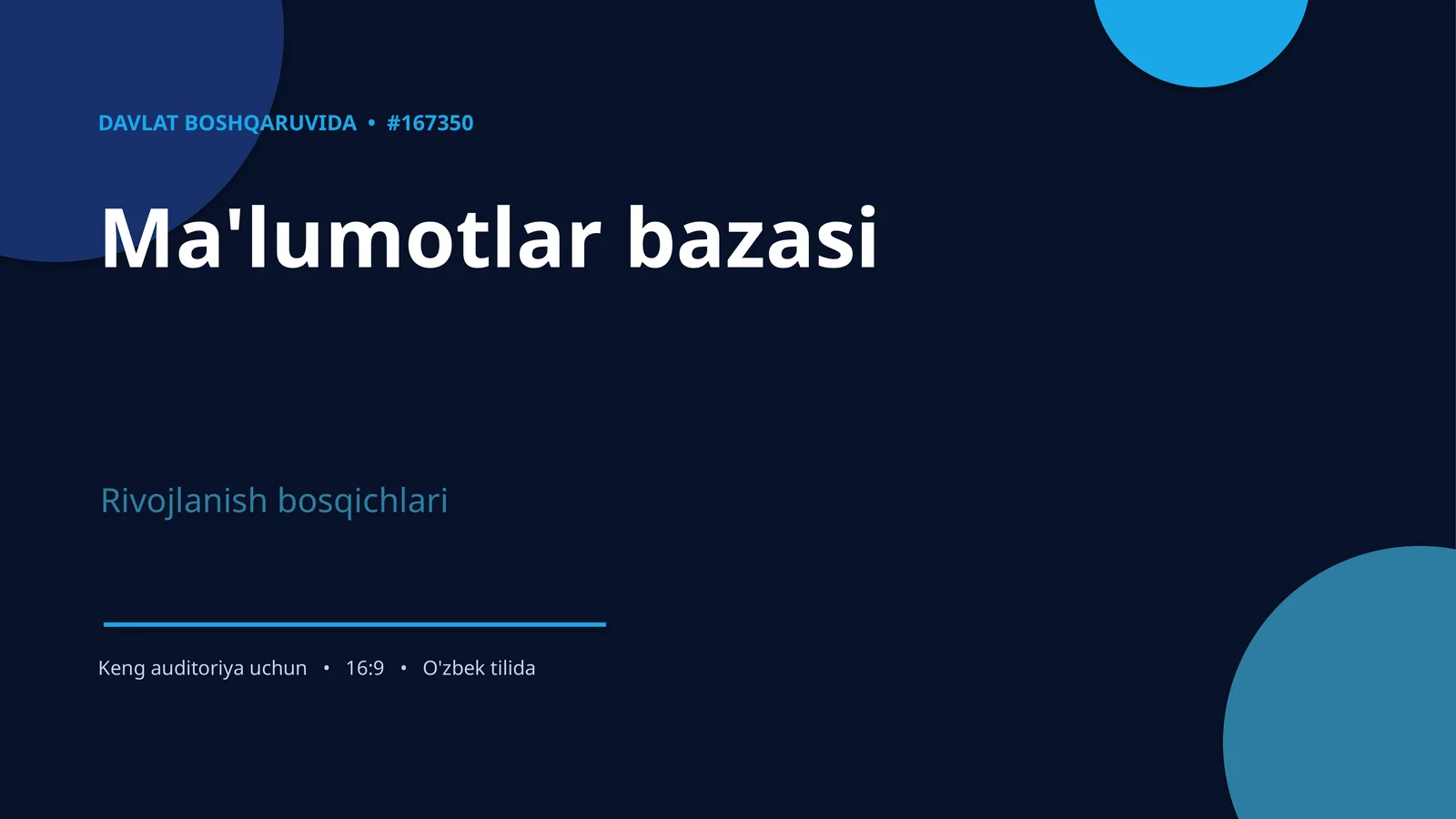 Davlat Boshqaruviga ma'lumotlar bazasi