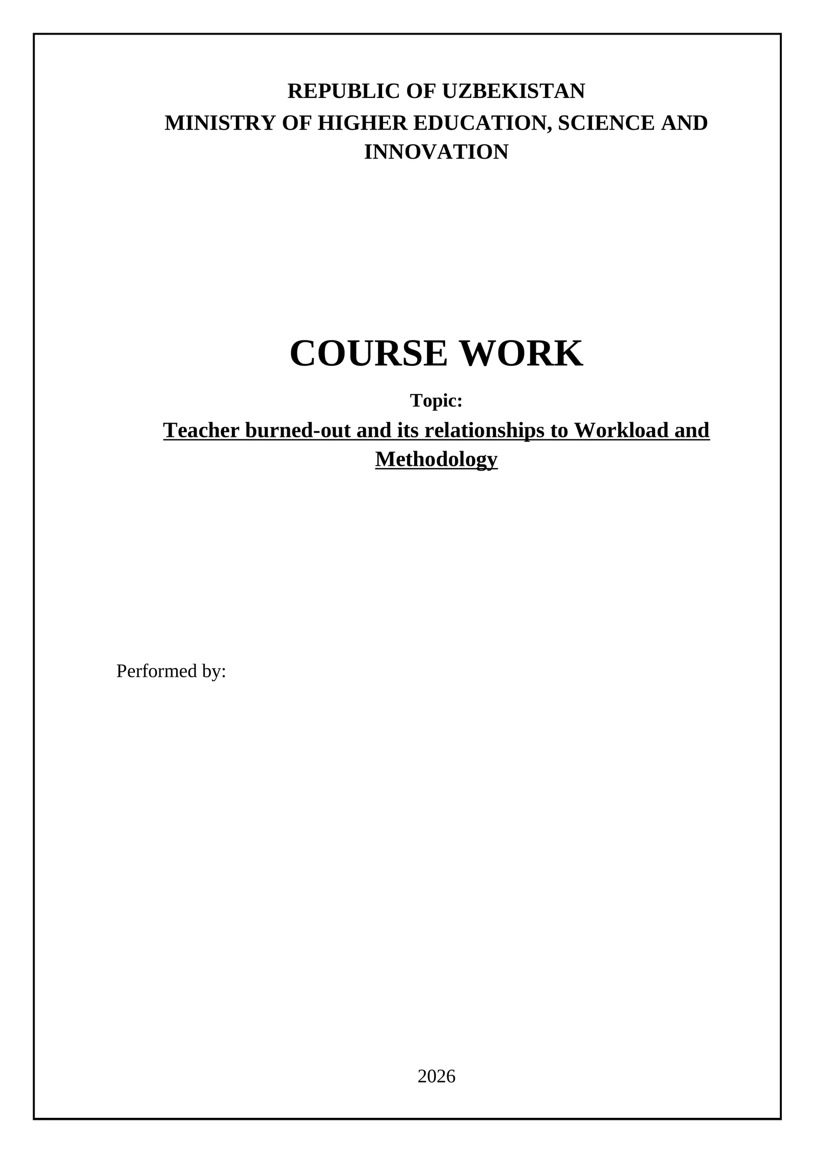 Teacher burned-out and its relationships to Workload and Methodology