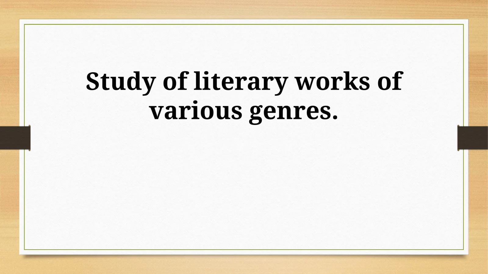 Study of literary works of various genres