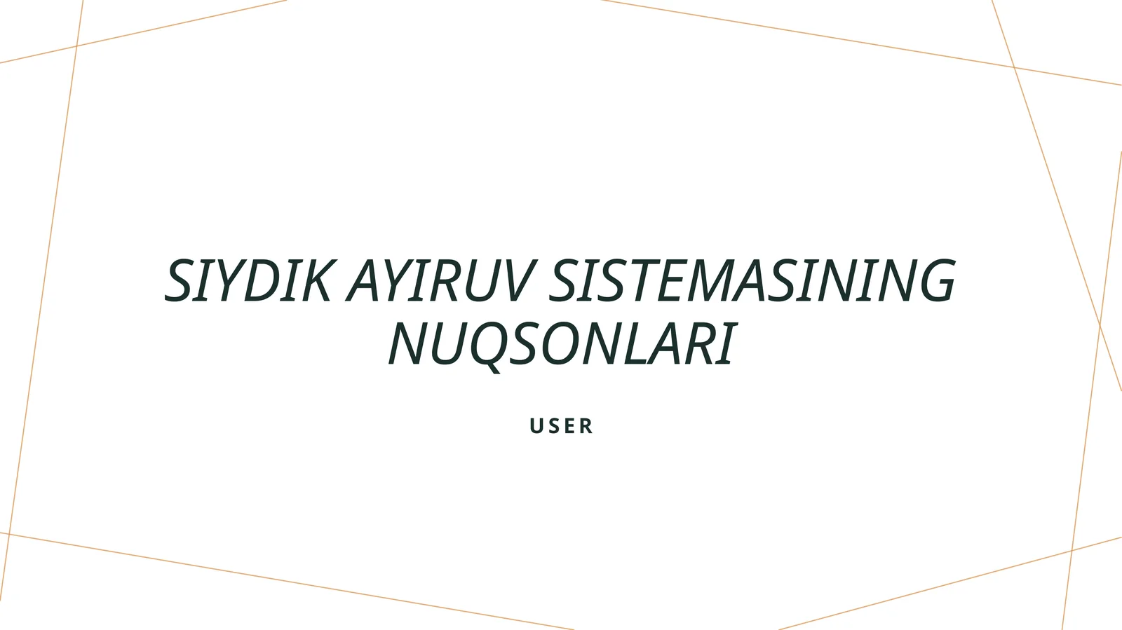 Siydik ayiruv sistemasining nuqsonlari