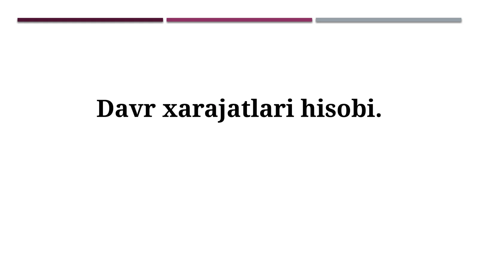 Davr xarajatlarihisobi