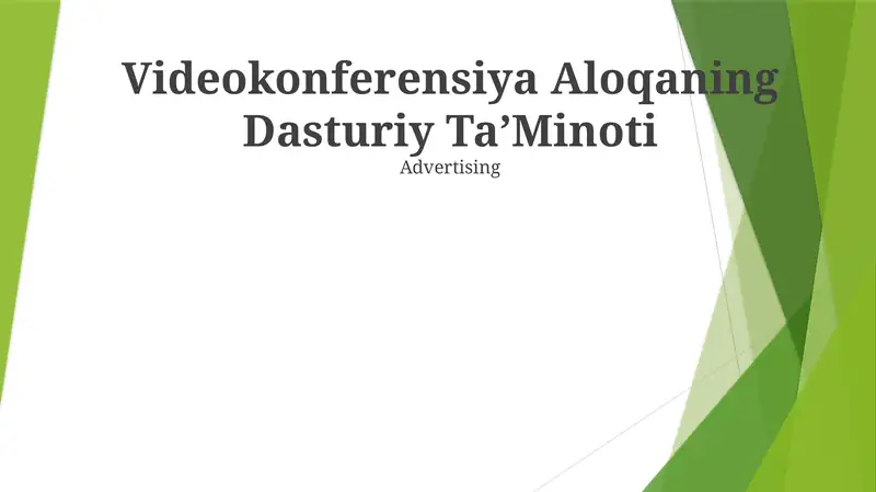 Videokonferensiya Aloqaning Dasturiy TaʼMinoti