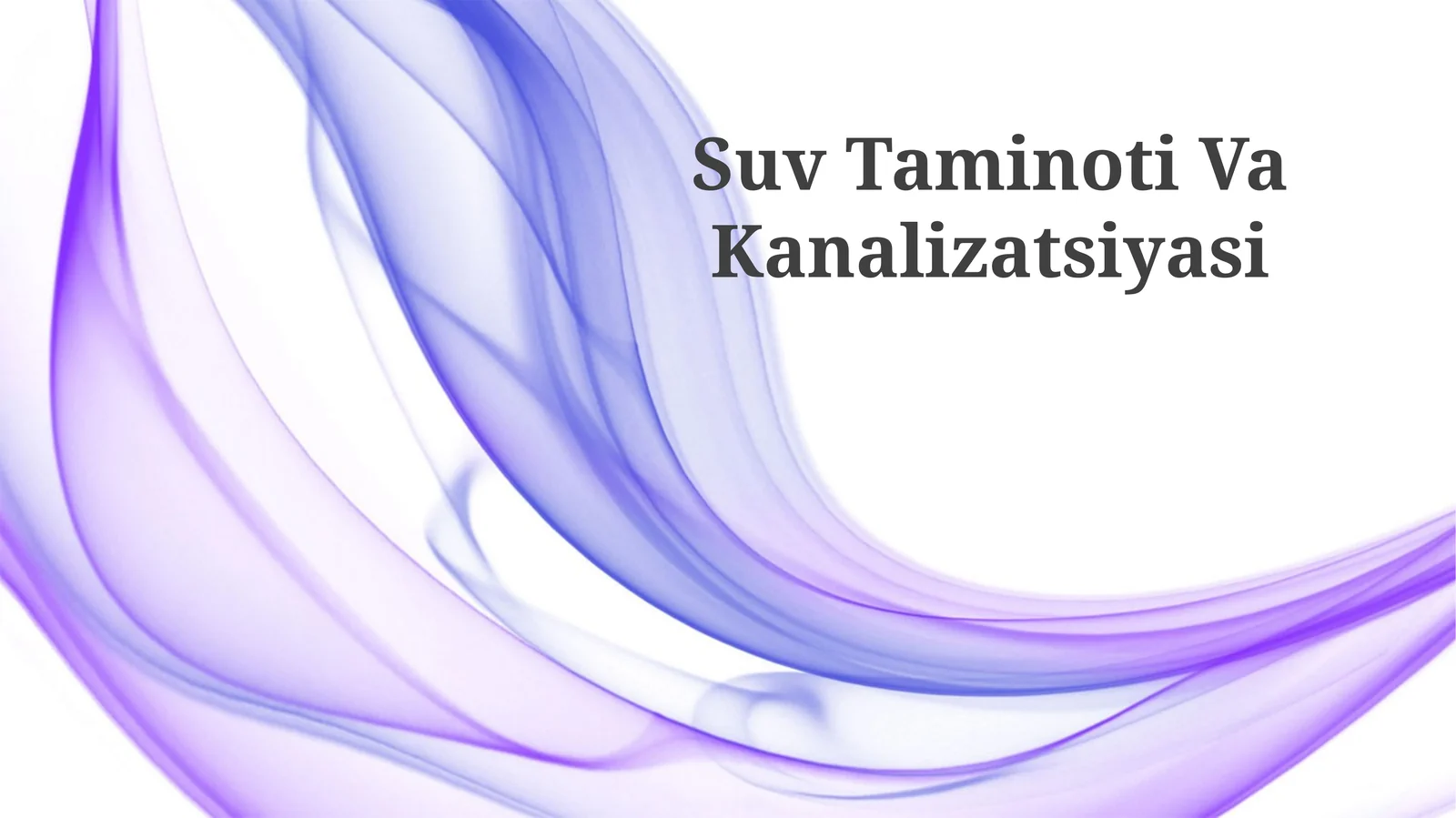 Suv Taminoti Va Kanalizatsiyasi